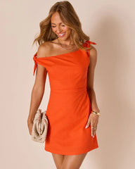 Elida Shoulder Tie Mini Dress