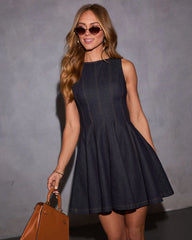 Aileen Fit And Flare Denim Mini Dress