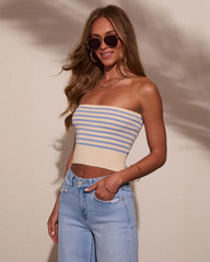 Darcie Striped Knit Tube Top