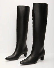 Divya Kitten Heel Knee High Boots