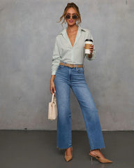 Felina Striped Button Down Top