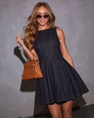 Aileen Fit And Flare Denim Mini Dress