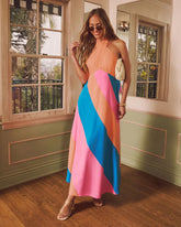 Adwin Striped Halter Maxi Dress