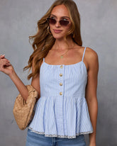 Always Been You Striped Peplum Top