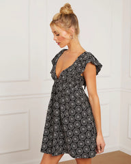 Daniela Gingham Babydoll Mini Dress