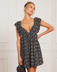 Daniela Gingham Babydoll Mini Dress