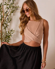 Christien Surplice Hem Crop Top