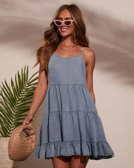 Clarklen Tiered Denim Mini Dress