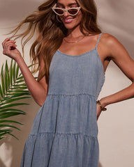 Clarklen Tiered Denim Mini Dress