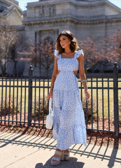 Cordelia Tiered Cut Out Back Floral Maxi Dress