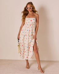 Harbor Days Nautical Print Maxi Dress