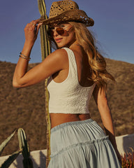 Chloe Lace Floral Crop Top