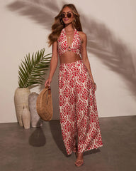 Deep Trance Abstract Halter Crop Top