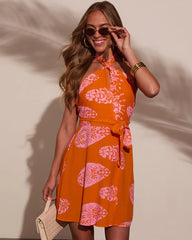 Cierra Wrap Halter Mini Dress