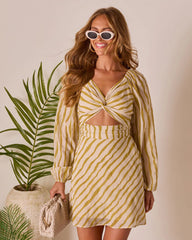 Glow Hour Striped Cutout Mini Dress