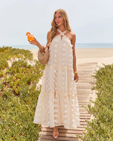 Cross of Sunlight Tulle Maxi Dress