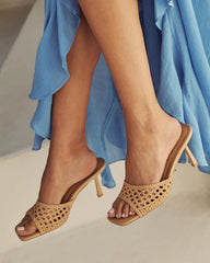 Carrie Ann Woven Open Toe Heeled Sandals