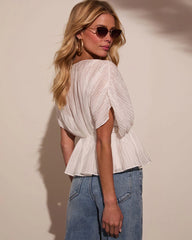 Corinna Pleated Chiffon Babydoll Top