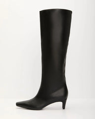 Divya Kitten Heel Knee High Boots