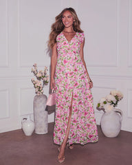 In The Garden Floral Print Maxi Dress