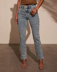 Coralyn Super Stretch Embellished Straight Leg Jeans