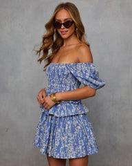 Bubbly Blossom Tiered Waist Mini Dress