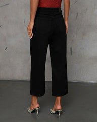 In Full Stretch High Rise Wide Leg Cropped Jeans