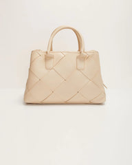 Giorgia Faux Leather Woven Top Handle Bag