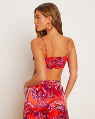 Azra Tropical Smocked Crop Top