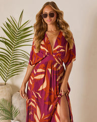 Erin Printed Kimono Sleeve Maxi Dress