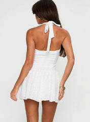Kaesie Halter Mini Dress White
