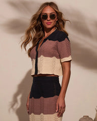 Coastal Core Colorblock Button Down Top