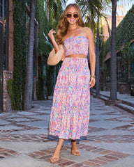 Angie Floral Cropped Tube Top