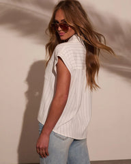 Demetria Linen Short Sleeve Top