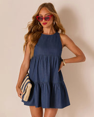 Americana Coast Tiered Denim Mini Dress
