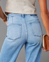 Aleesia Stretch Mid Rise Wide Leg Jeans