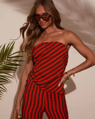 Celina Striped Side Tie Top