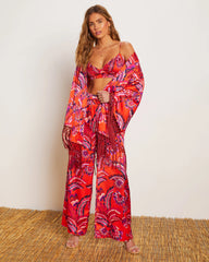 Azra Tropical Smocked Crop Top