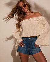Gypsy Glow Smocked Off Shoulder Top