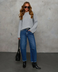 Evangelina Stretch Distressed Barrel Jeans