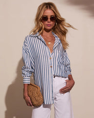 Declan Striped Button Down Top