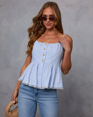 Always Been You Striped Peplum Top