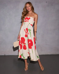 Daliah Strapless Floral Maxi Dress
