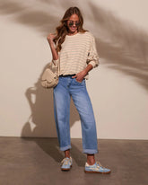 Golden Days Stretch Mid Rise Cuffed Barrel Jeans