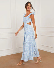 Cordelia Tiered Cut Out Back Floral Maxi Dress