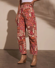 Charlotte Paisley Barrel Jeans