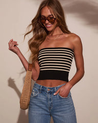 Darcie Striped Knit Tube Top