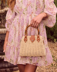 Denah Straw Top Handle Bag