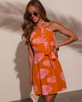 Cierra Wrap Halter Mini Dress