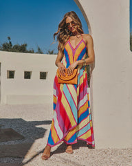 Grasse Border Print Maxi Dress
